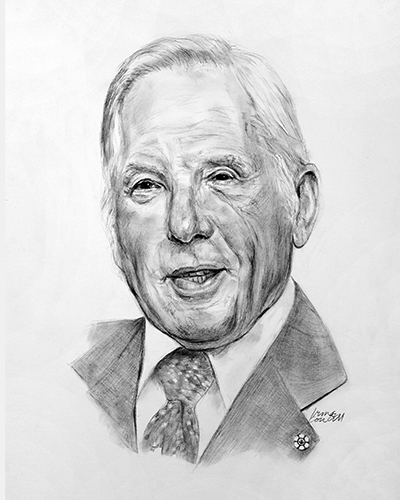 Sketch of Armand Frappier, MD 